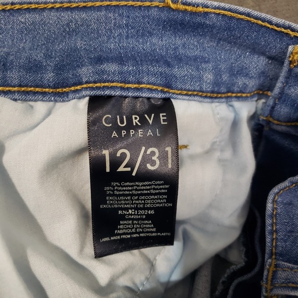 Curve Appeal Jeans Womens Size 12 Mid Rise Skinny - Picture 8 of 9